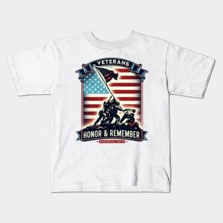 Memorial Day Veteran Honor Tee - Patriotic American Flag Design Kids T-Shirt